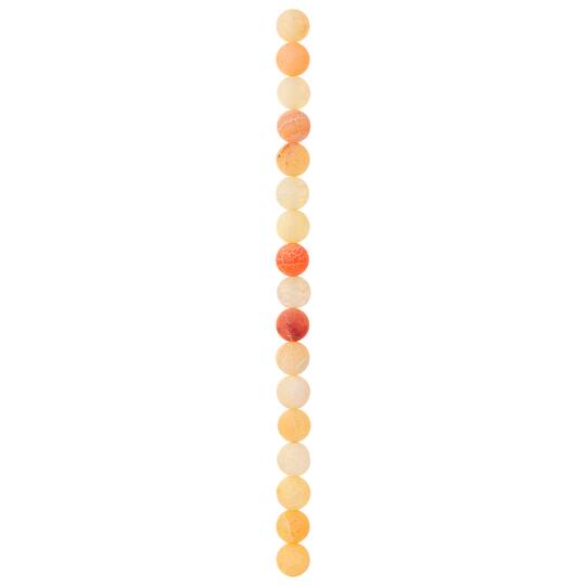 12 Pack: Orange Crackle Agate Round Beads, 10mm by Bead Landing™